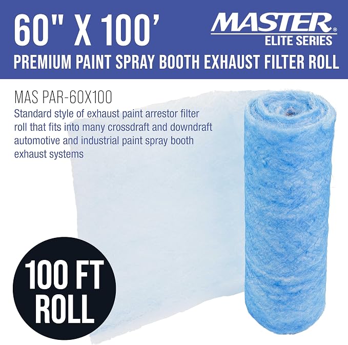 Master Airbrush Elite Paint Spray Booth Exhaust Filter Roll 60" x 100'