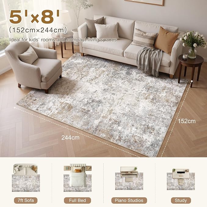 UERMEI 5x8 Area Rug Living Room Rugs