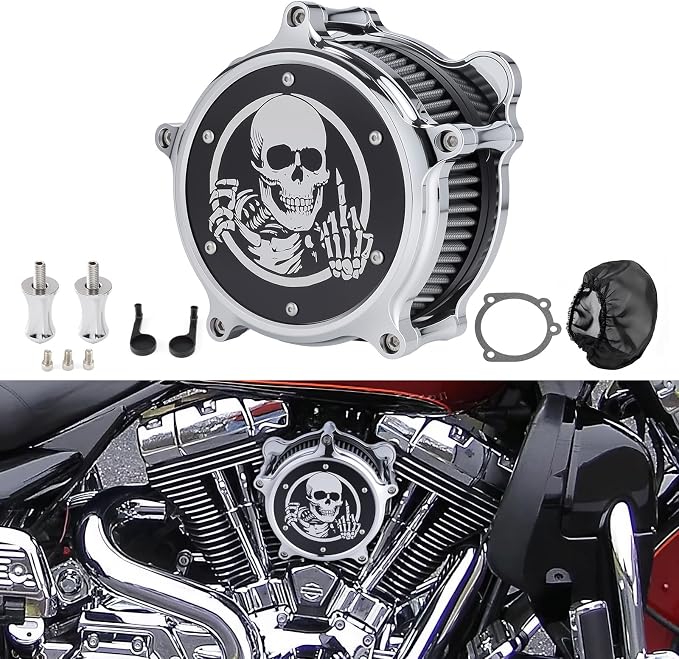 Motorcycle Air Filter Skull Style Air Cleaner