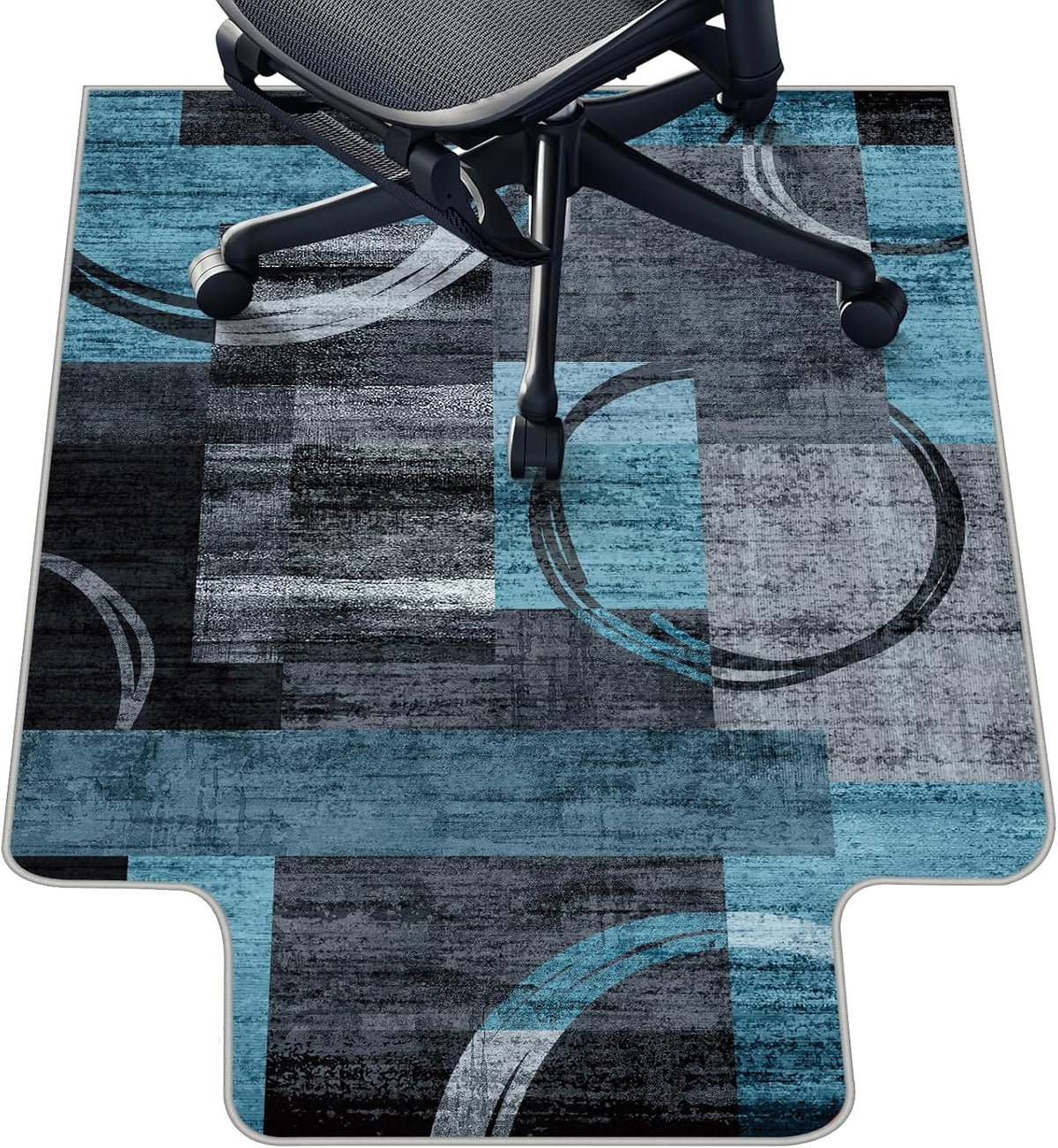 Office Chair Mat for Hardwood Floor & Tile Floor,36"X 48"-Convex Geo Blue