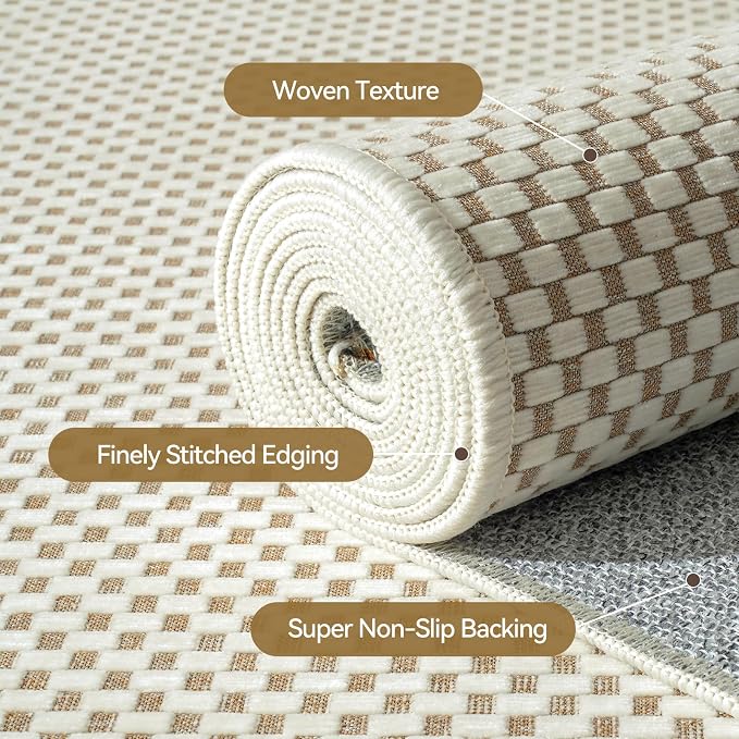 YDKGL 2x8 ft Hallway Runner Rug Extra Long Boho Woven Kitchen Runner Rugs Mat