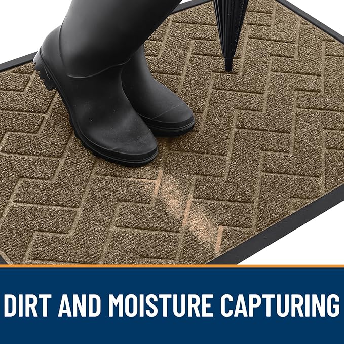 OLANLY Front Door Mat Indoor Outdoor Entrance, Waterproof All-Season,