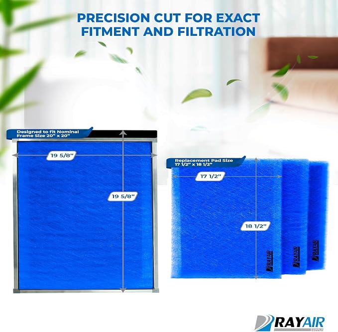 RAYAIR SUPPLY 20x20 Replacement Filter Pads Compatible