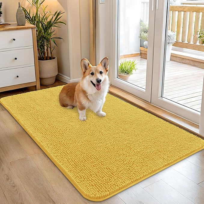 OLANLY Dog Door Mat for Muddy Paws 45x27, Absorbs Moisture and Dirt, Absorbent