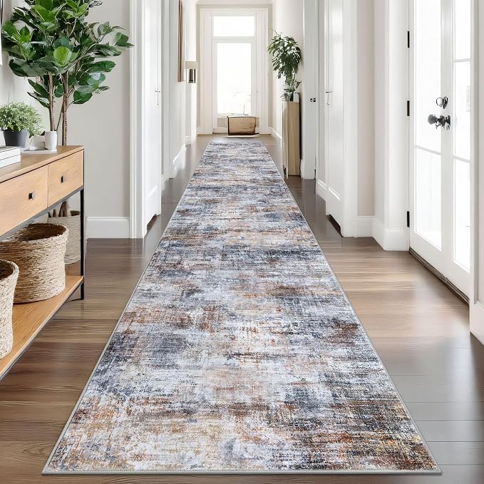 IOHOUZE Abstract Runner Rug 3x18 Ft Washable Runners