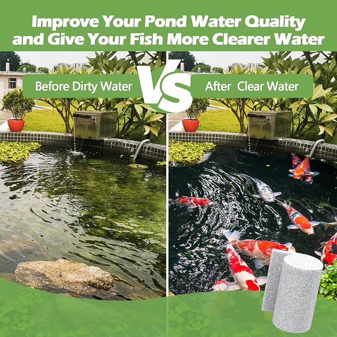 Classic Pond Filter Pad Aquarium Media 18"x72"x1", 9 Ft² White Thicker Reusable