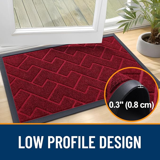 OLANLY Front Door Mat Indoor Outdoor Entrance, Waterproof All-Season,