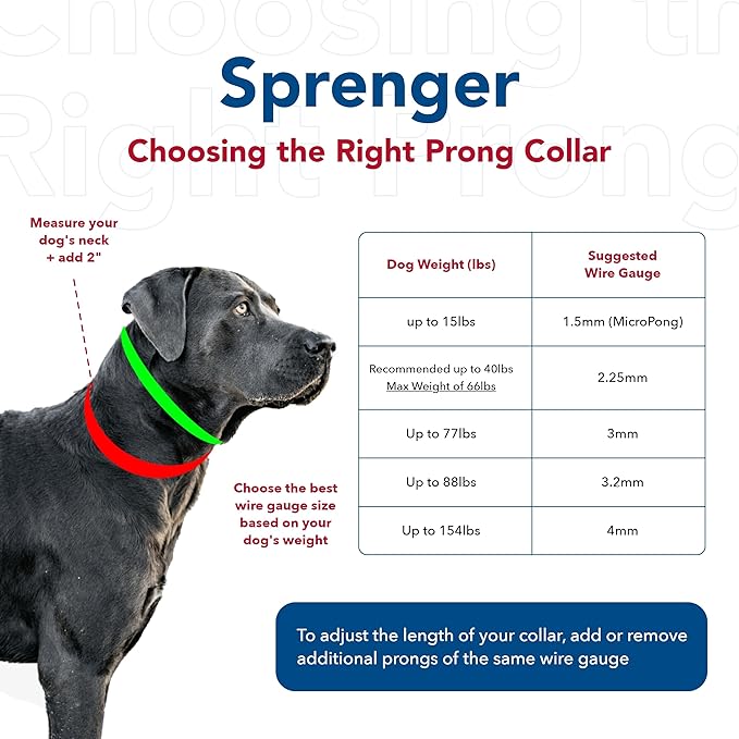 Herm SPRENGER Ultra-Plus Prong Dog Training Collar, 3.0 mm x 18" Neck Size, 3.0 mm x 22" Chain Length, Steel Chrome Plated Dog Prong Collar, Pinch Collar for Dogs, Dog Correction Collar