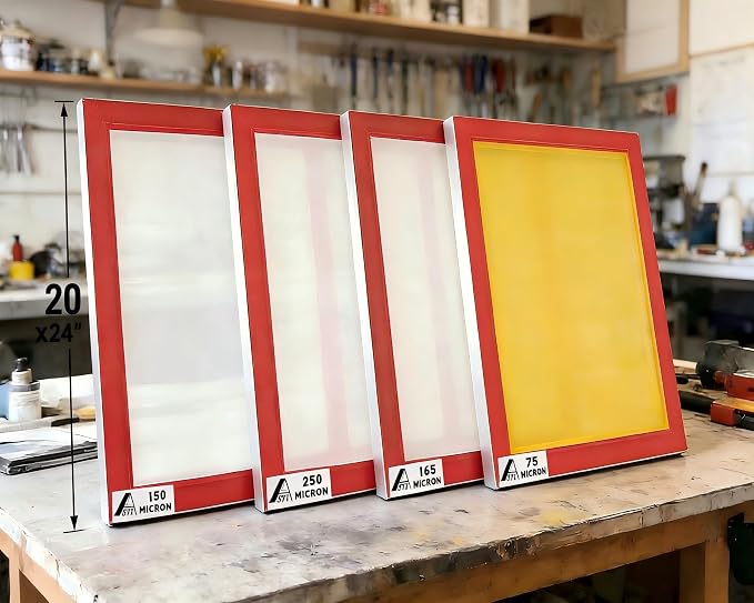 Aluminum Screen Printing Screens, 20 x 24 Inch Pre-Stretched Silk Screen Frames