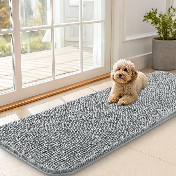 OLANLY Dog Door Mat for Muddy Paws 59x20, Absorbs Moisture and Dirt, Absorbent