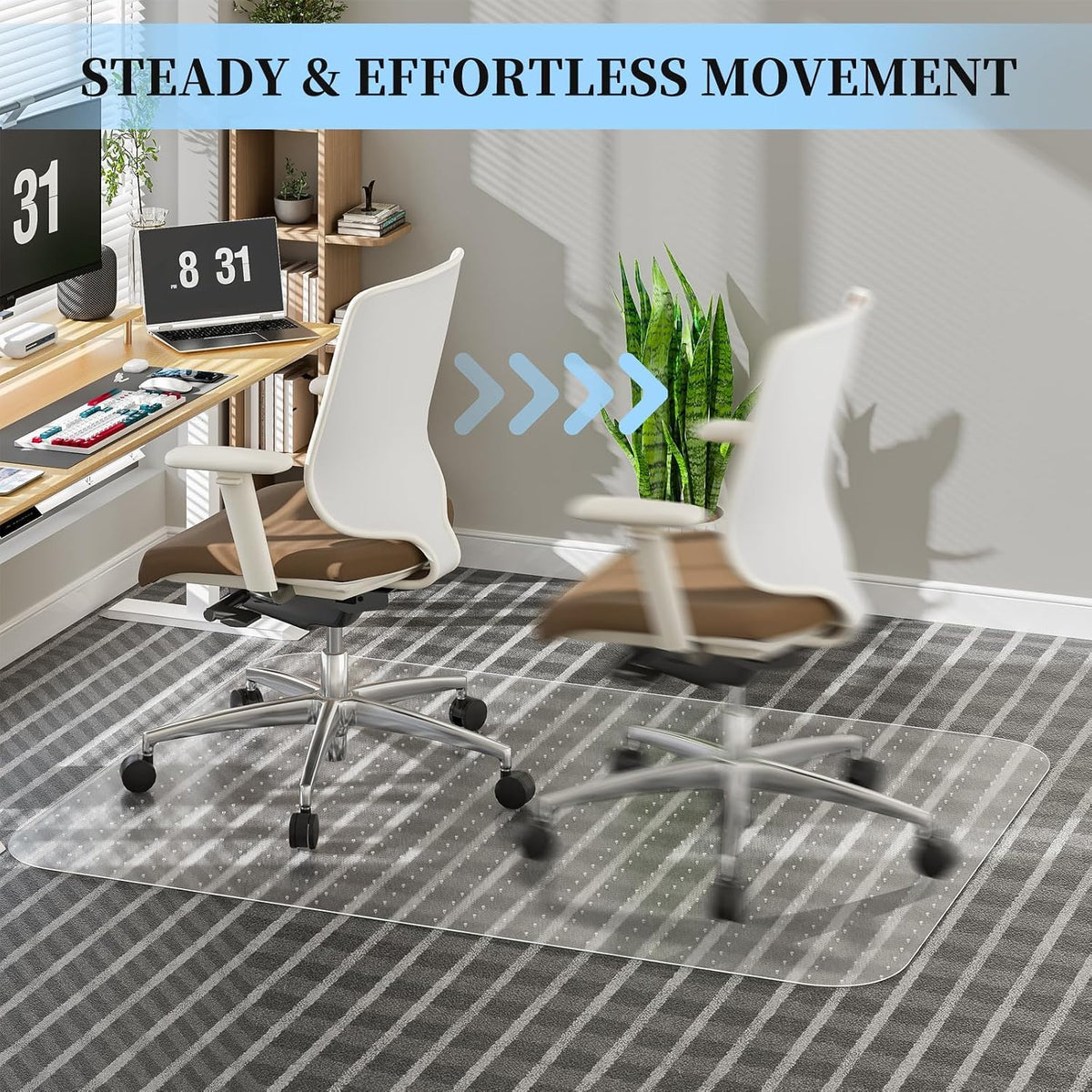 Tonaus Office Chair Mat for Carpet 60"x48" for Low Pile Carpets, Rectangle