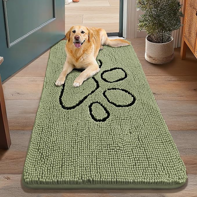 Smiry Dog Door Mat for Muddy Paws, Absorbent Dirt Trapper Non Slip Quick Dry