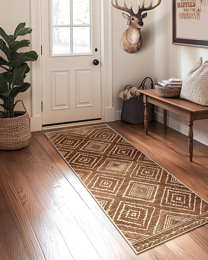 BESTSWEETIE Area Rug 2x5 Rug Machine Washable Non-Slip Low Pile Print Pattern