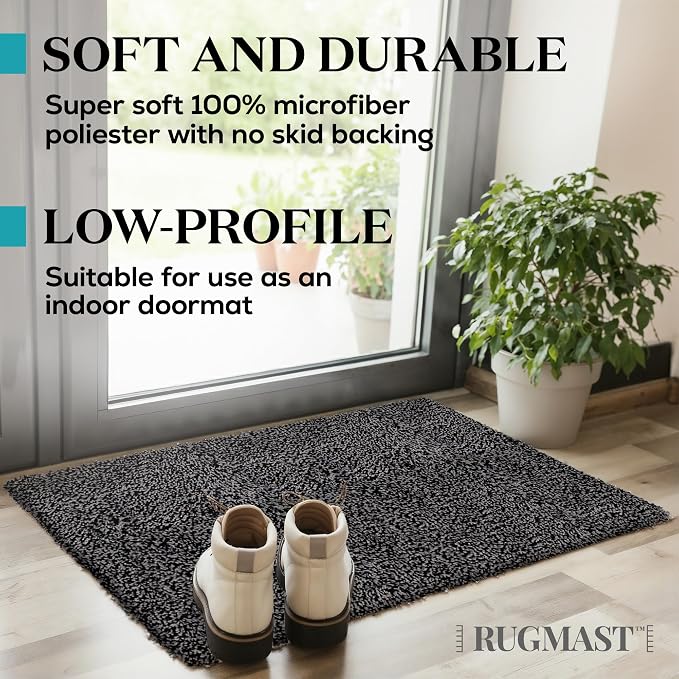 Premium Microfiber Indoor Door Mat – 36"x60" Washable Entry Mat, Waterproof