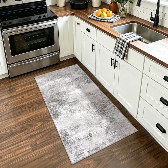 IOHOUZE Abstract Runner Rug 2x4 Ft Entryway Rugs Washable Door Mat Indoor