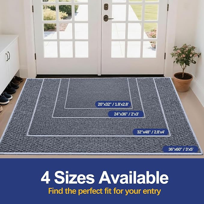 Dirt Trapping Door Mat 32x48, 3D Scarping Surface Doormat