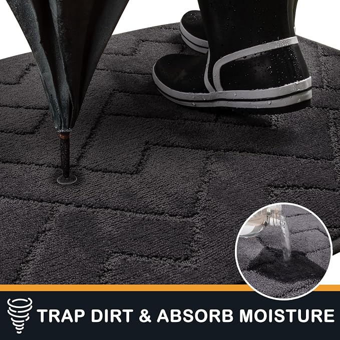 PURRUGS Dirt Trapping Door Mat 48" x 48", Non-Slip Machine Washable Entry Rug