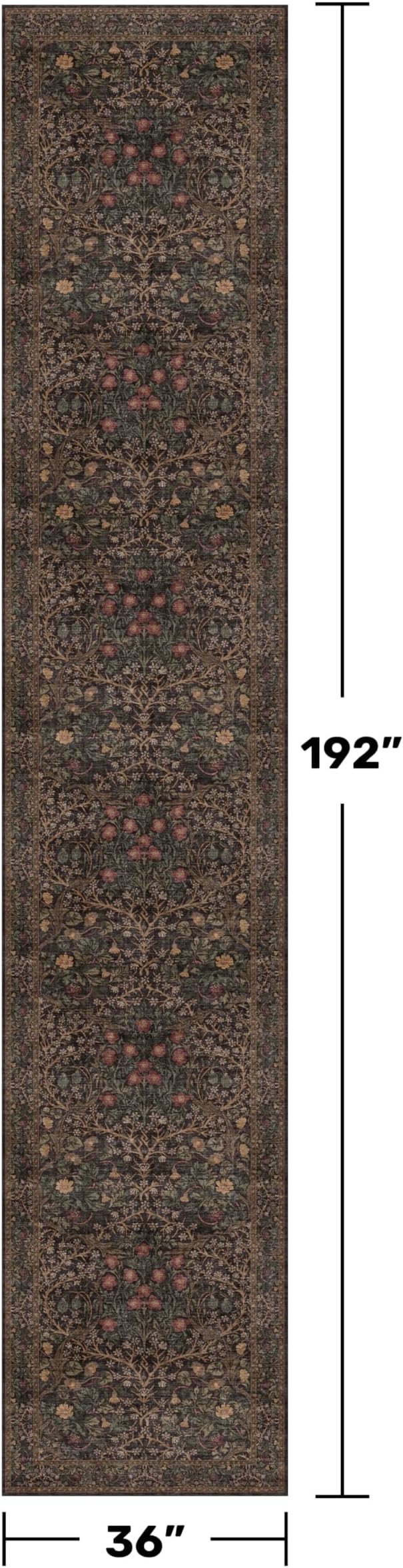 Washable Boho 3x16 Long Runner Rug