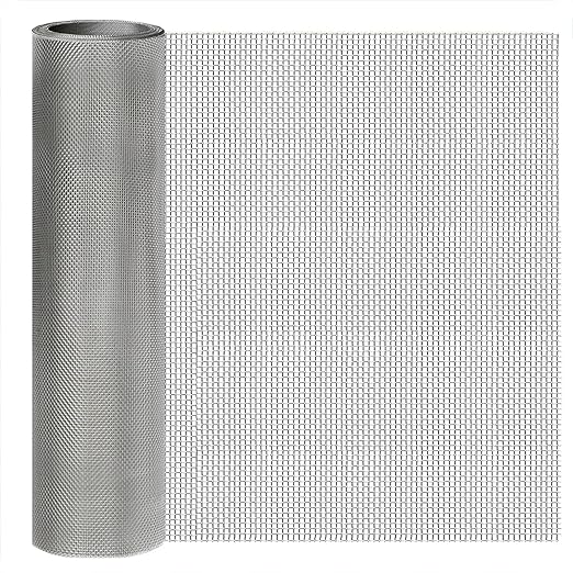 Stainless Steel Mesh Screen 8Mesh 304, 15.7" x 147" Metal Mesh Screen, Rust