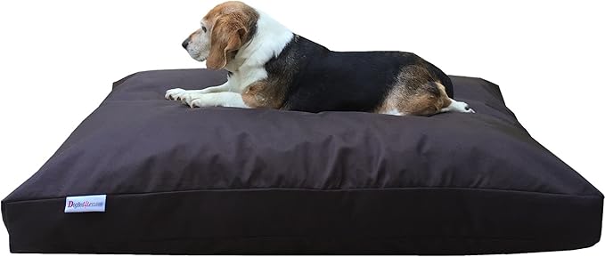 Dogbed4less Large Memory Foam Dog Bed Pillow with Orthopedic Comfort, Waterproof Liner and Heavy Duty 1680 Nylon Cover 41X27 Inches, Seal Brown