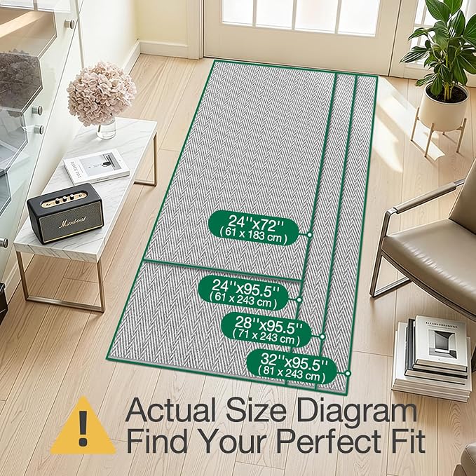 LUMI Ultra Thin Runner Rug for Hallway 2.3'x8', Non-Slip Entryway Rug