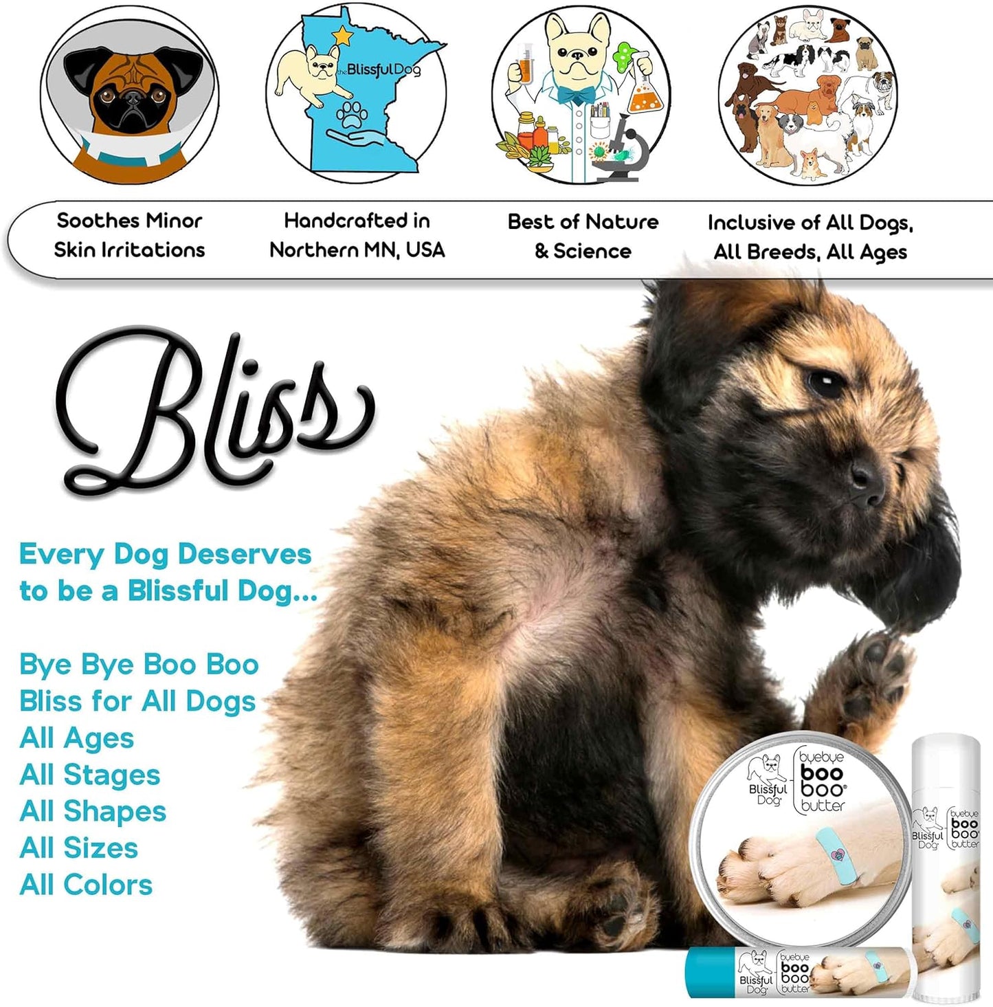The Blissful Dog 4 oz TIN American Staffordshire Terrier Booboo Butter