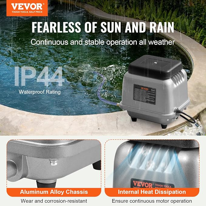 VEVOR Linear Air Pump, 90L/Min Air Flow Septic Aerator Pump, Aeration System