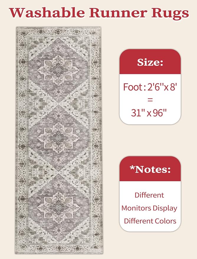 SERISSA Boho Washable Runner Rug