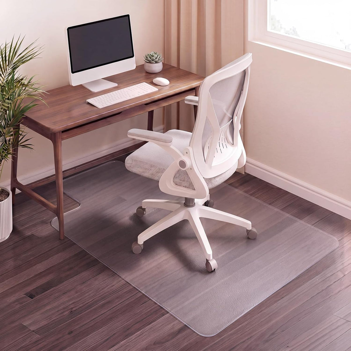 48" X 30" Chair Mat for Hardwood Floor & Carpet, T-Shaped