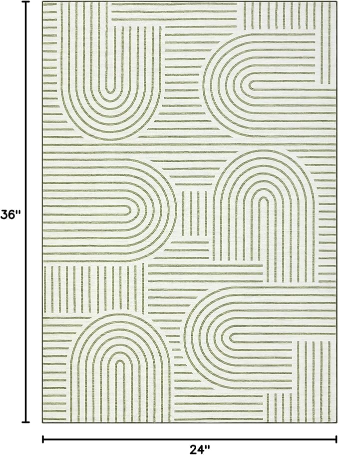 Washable Rug 2x3 Area Rugs for Entryway, Abstract Rug for Bedroom, Soft Rainbow