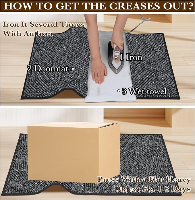 Indoor Door Mat 24"x36", Low-Profile Welcome Front Door Mat Indoor Entrance