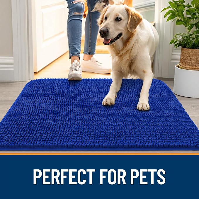 OLANLY Dog Door Mat for Muddy Paws 24x16, Absorbs Moisture and Dirt, Absorbent