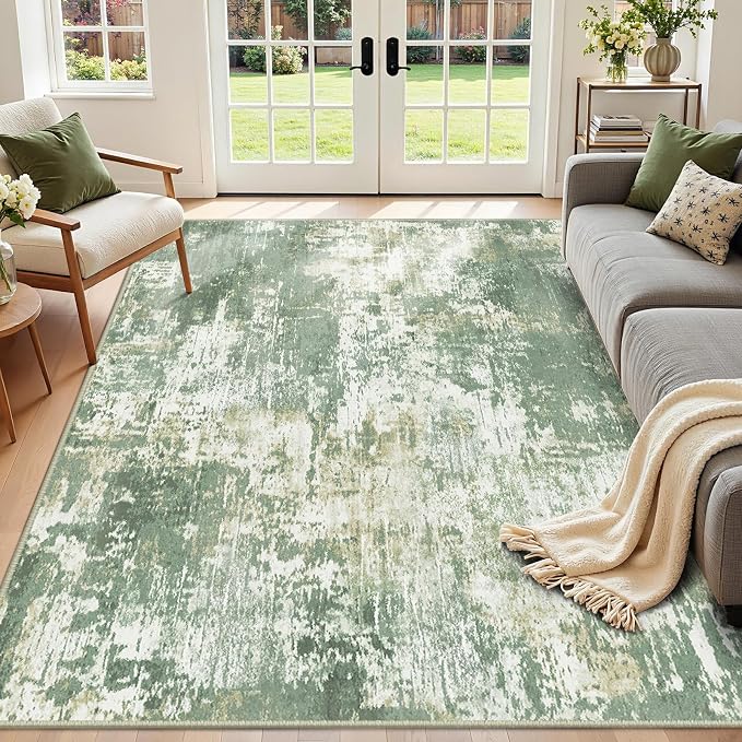 RELEANY Washable Area Rugs 6'x8' Non-Slip Modern Abstract Soft