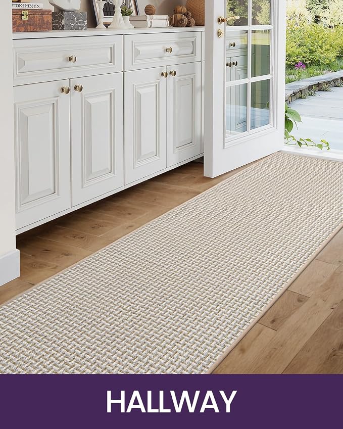 DEXI Hallway Runner Rug 2'4"x8', Non Slip Rubber Backed Runners Carpet
