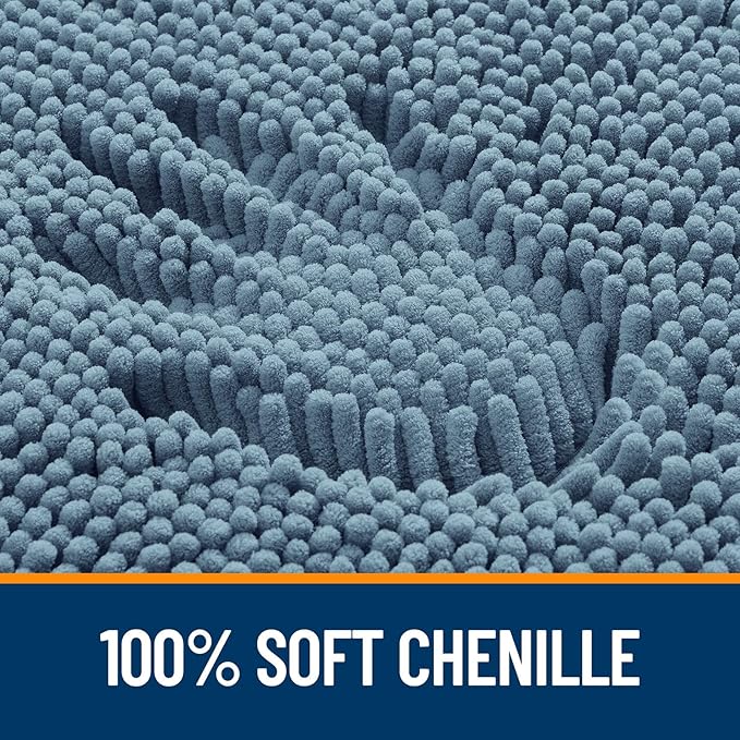 OLANLY Bathroom Rugs 30x20, Extra Soft Absorbent Chenille Bath Rugs, Rubber