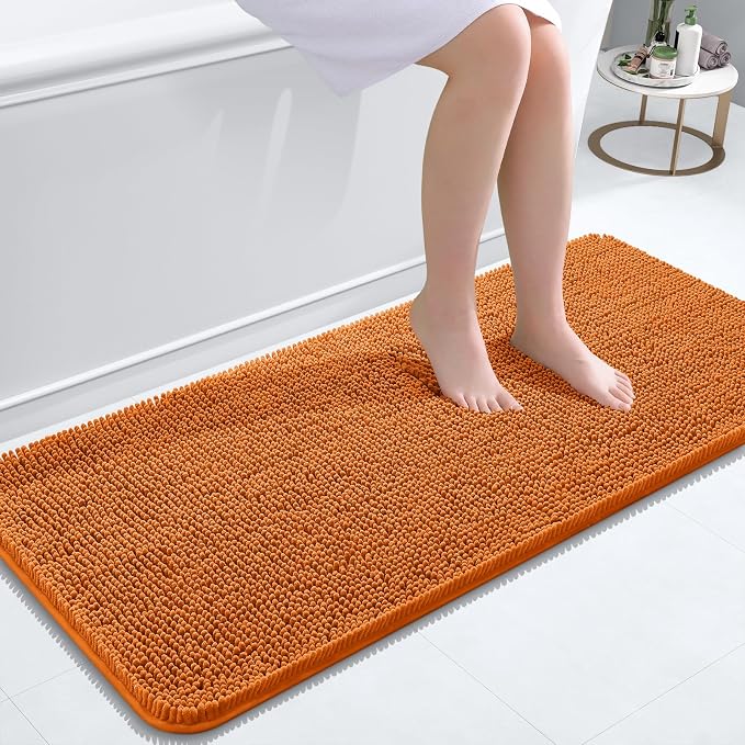 OLANLY Bathroom Runner Rugs 47x20, Extra Soft Absorbent Chenille Bath Rugs