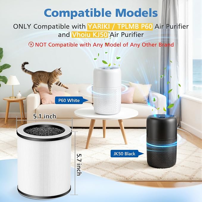 4 Pack P60 Replacement Filter Only Compatible