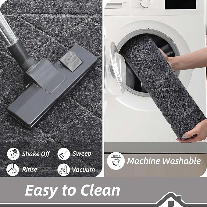 BEQHAUSE Dirt Trapper Door Mat 20" x 32", Doormat Non-Slip Entryway Rugs
