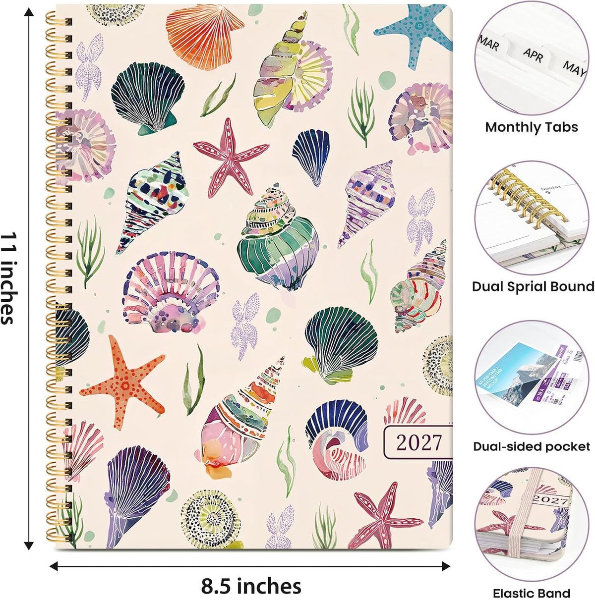 2027 Planner 8.5" x 11", Weekly & Monthly Calendar Book, Jan-Dec 2027