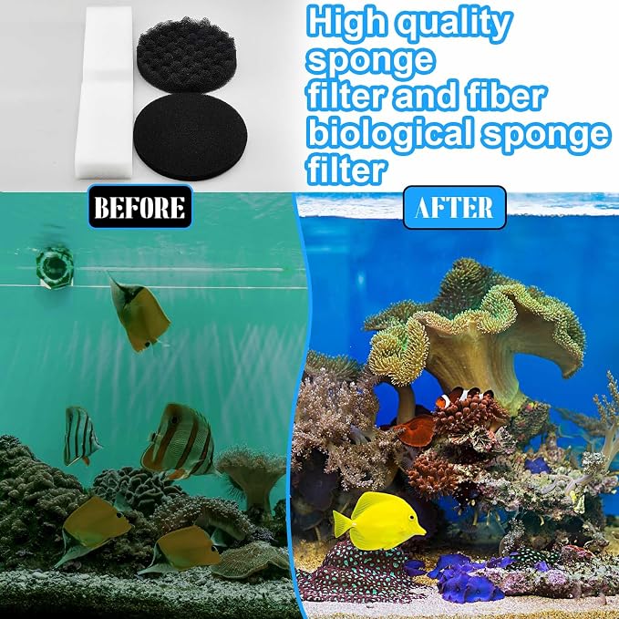 12 Pcs Aquarium Filter Media Kit Compatible