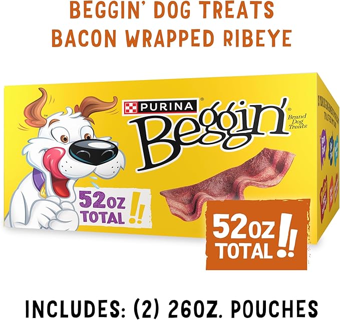 Purina Beggin’ Bacon-Wrapped Ribeye Flavor Dog Treats - 52 oz. Box