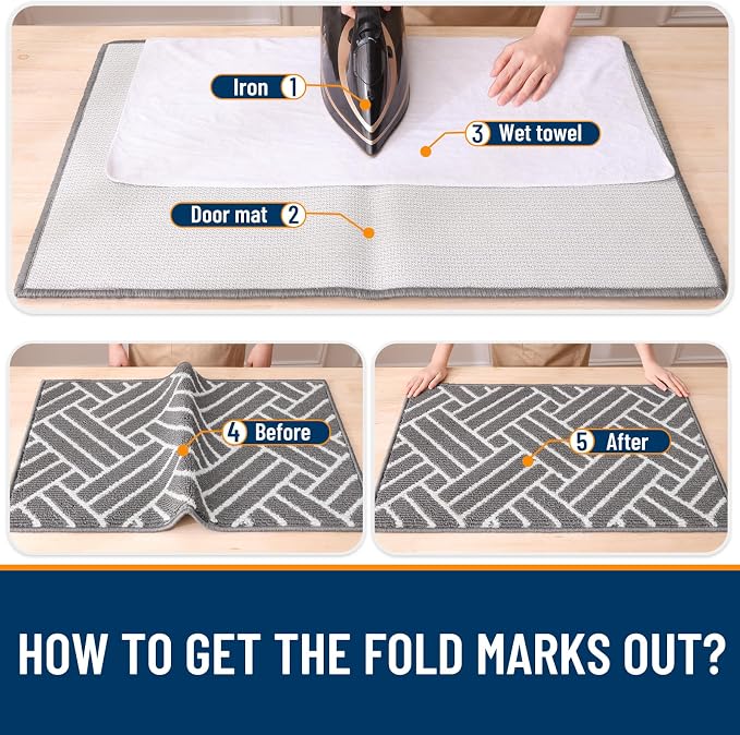 OLANLY Indoor Door Mat, 32x20 Inch, Dirt Resistant and Absorbent, Non-Slip
