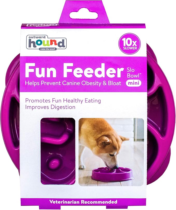 Outward Hound Fun Feeder Slo Bowl – Medium 2‑Cup Capacity, Slow Feeding