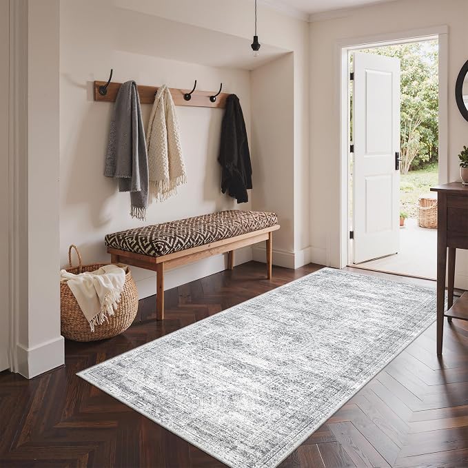 3x6 Runner Rug Non Slip, Thin Entryway Washable Rug