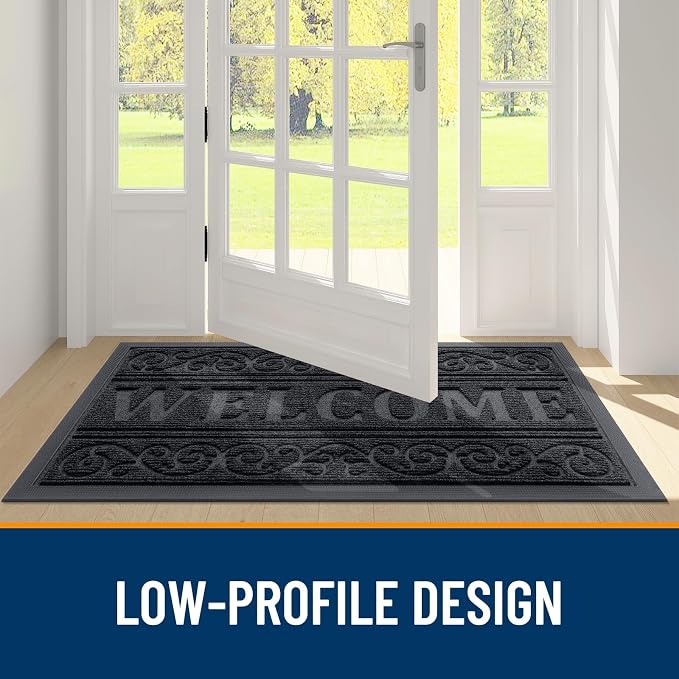 OLANLY Welcome Door Mat Indoor Outdoor Entrance, Heavy Duty Sturdy Front Door