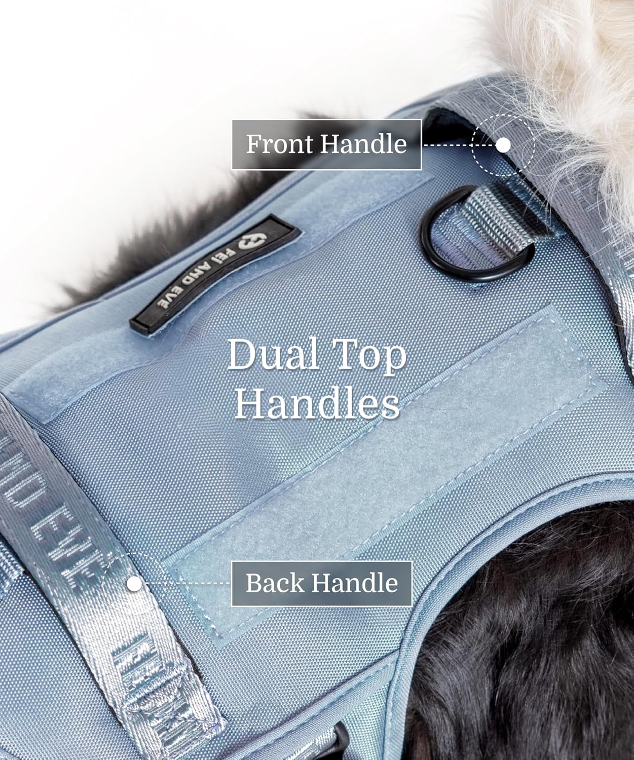 2025 New Edition, Fei & Eve MagEase Dog Harness - 3-Second Magnetic Buckles | 3-Point No-Pull Control | Heavy-Duty 900D Nylon | Dual Safety Handles | Breathable Mesh | Adjustable Fit | Medium, Blue