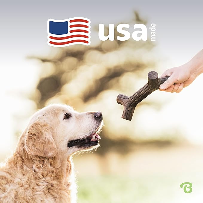 Benebone Bacon Stick Durable Dog Chew Toy for Aggressive Chewers, Real Bacon, Made in USA, Large