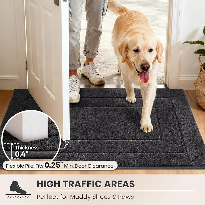 PURRUGS Dirt Trapping Door Mat 24" x 59", Non-Slip/Skid Machine Washable