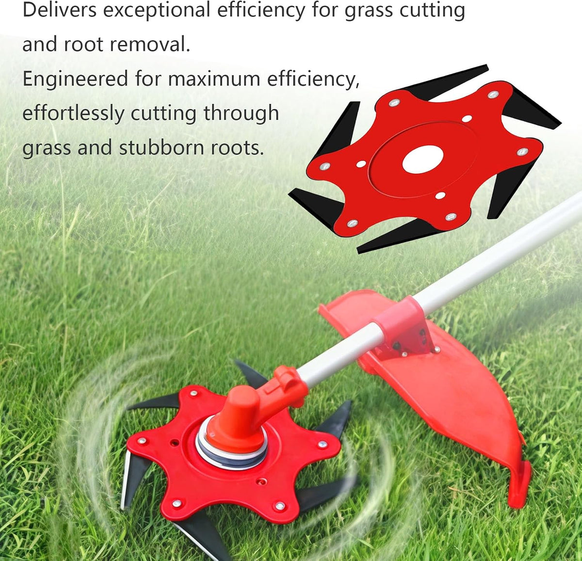 Brush Cutter Blade Set, 10" Carbon Steel 3-Teeth Blade and 2 Pack 6-Blade Razors with Adapter Kit for Trimmer and Weed Eater (3 pcs)