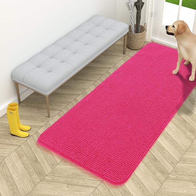 OLANLY Dog Door Mat for Muddy Paws 54x24, Absorbs Moisture and Dirt, Absorbent